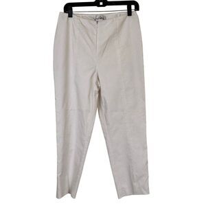 Joseph Ribkoff White Pants Womens 16 Dress Straight Leg‎ Slit Ankle Lined